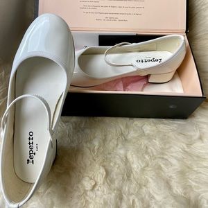 Repetto Block Heel Button Mary Janes Ballerina Flats